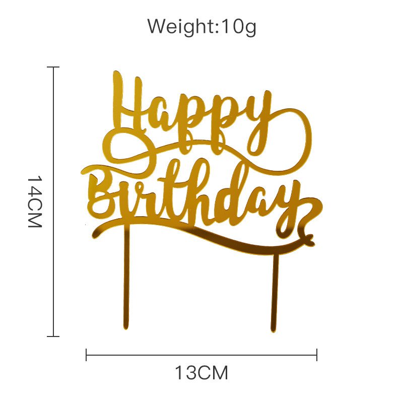 Cross-border "Happy Birthday" acrylic cake toppers, happy birthday party baking cake decorations - Image 10