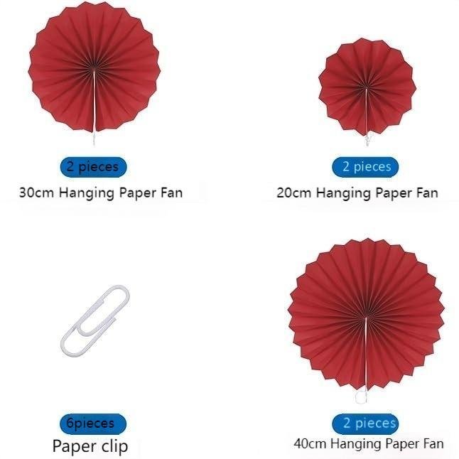 Wedding Backdrop Decorative Paper Flower Fans, Birthday Party & Wedding Ornaments, Paper Fan Flowers, Folding Fans - Image 27