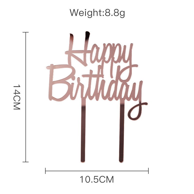 Cross-border "Happy Birthday" acrylic cake toppers, happy birthday party baking cake decorations - Image 11