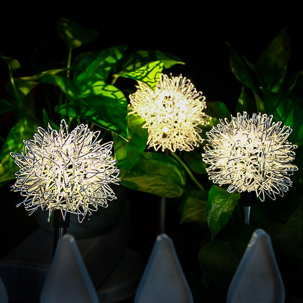 Solar-powered dandelion ground-inserted lights, LED wire ball garden lawn lights, outdoor courtyard reed lights, exclusively for cross-border supply. Solar-powered dandelion ground-inserted lights, LED wire ball garden lawn lights, outdoor courtyard reed lights, exclusively for cross-border supply. - Image 3