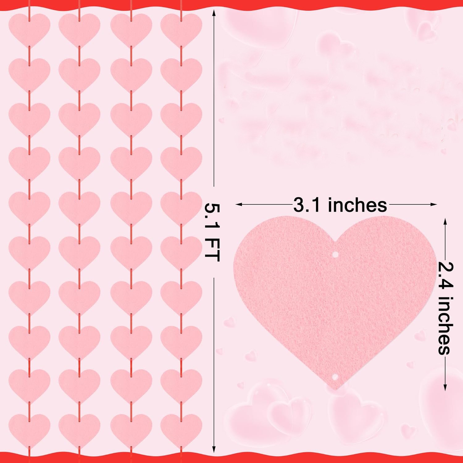Cross-border Happy Valentine's Day banner, proposal party decoration, anniversary, wedding, heart-shaped pull flower wreath, adjustable - Image 14