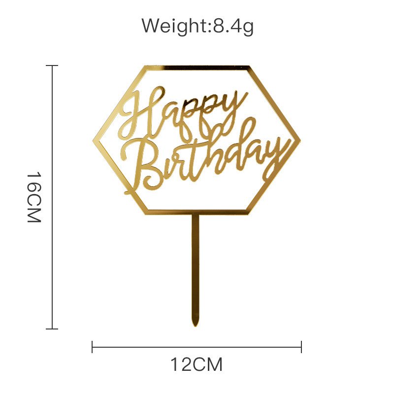 Cross-border "Happy Birthday" acrylic cake toppers, happy birthday party baking cake decorations - Image 12