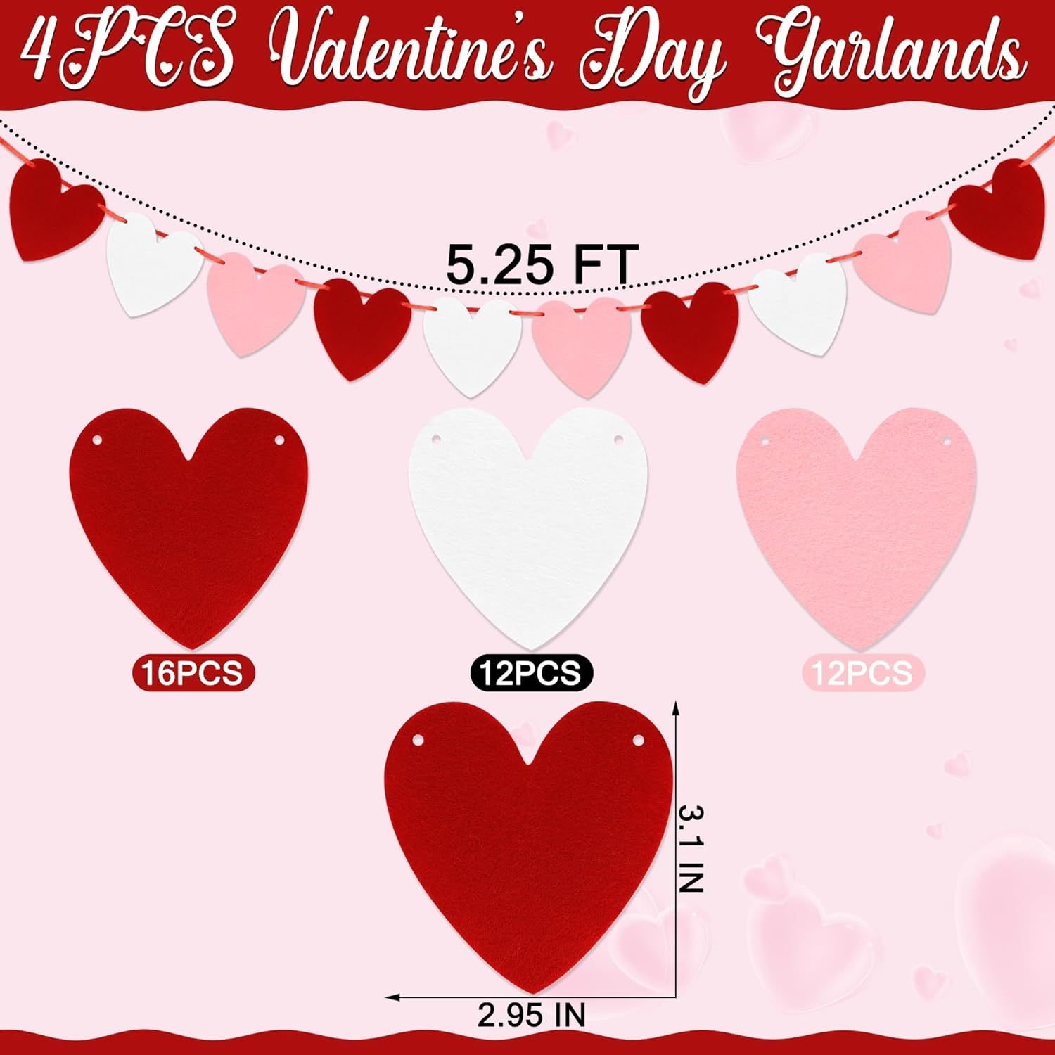 Cross-border Happy Valentine's Day banner, proposal party decoration, anniversary, wedding, heart-shaped pull flower wreath, adjustable - Image 15