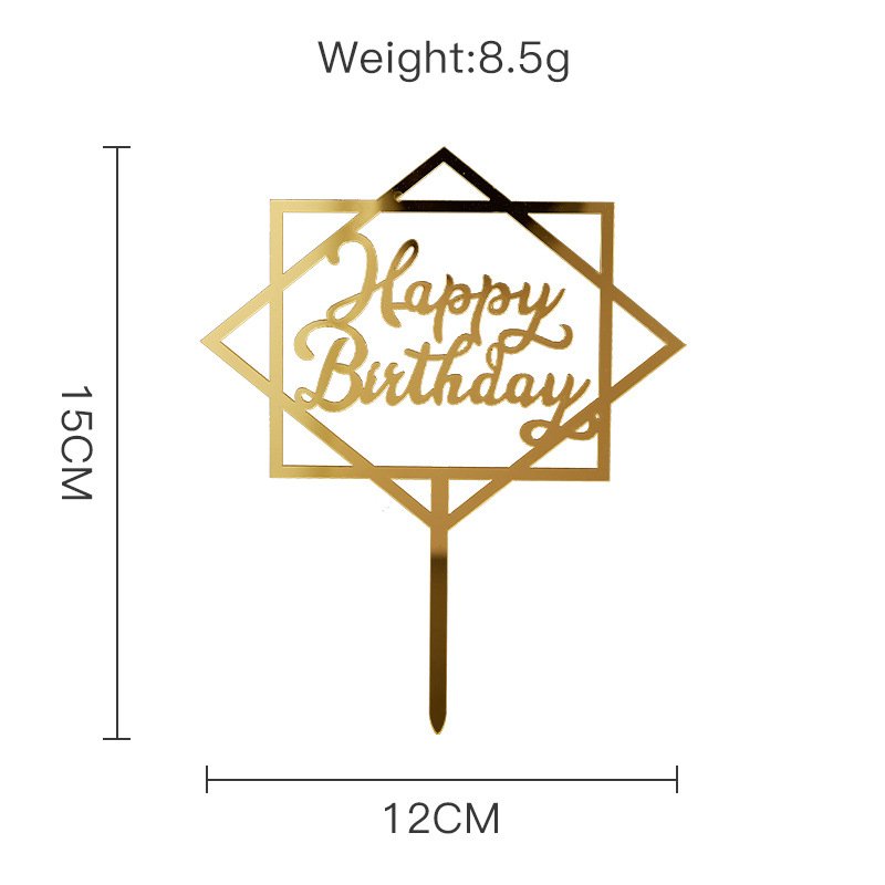 Cross-border "Happy Birthday" acrylic cake toppers, happy birthday party baking cake decorations - Image 13
