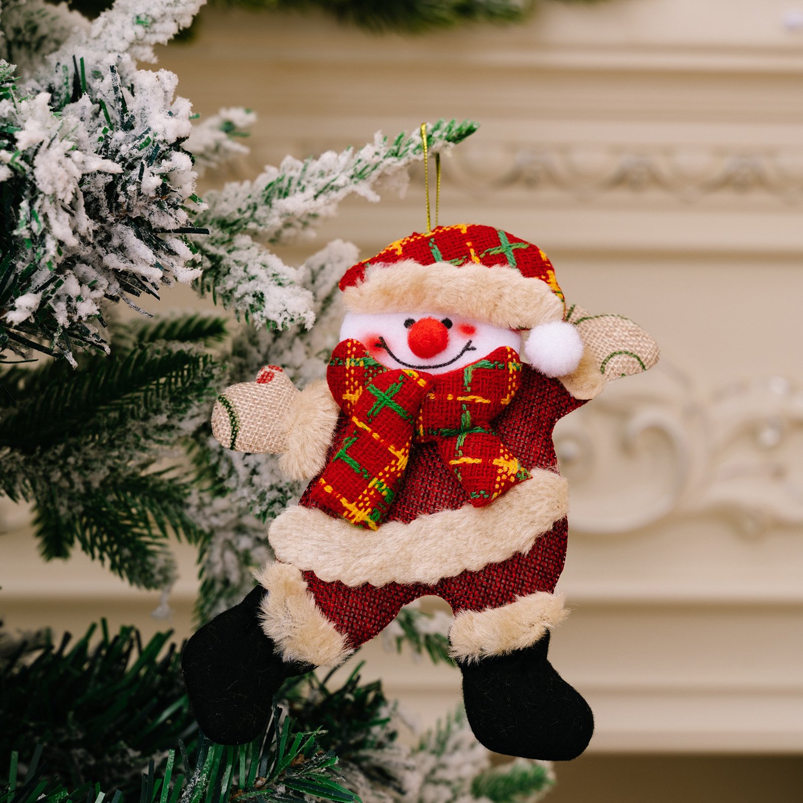 Christmas Tree Accessories Small Christmas Dolls (Dancing Old Man, Snowman, Deer, Bear), Cloth Dolls, Small Hanging Ornaments, Gifts - Image 3