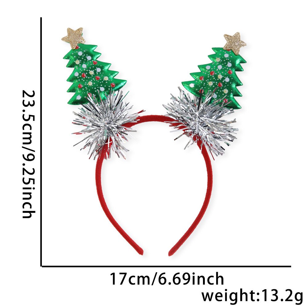 Christmas decorations: shiny cloth five-pointed star Christmas tree headband, children's Christmas performance headdress, star streamer headband - Image 5