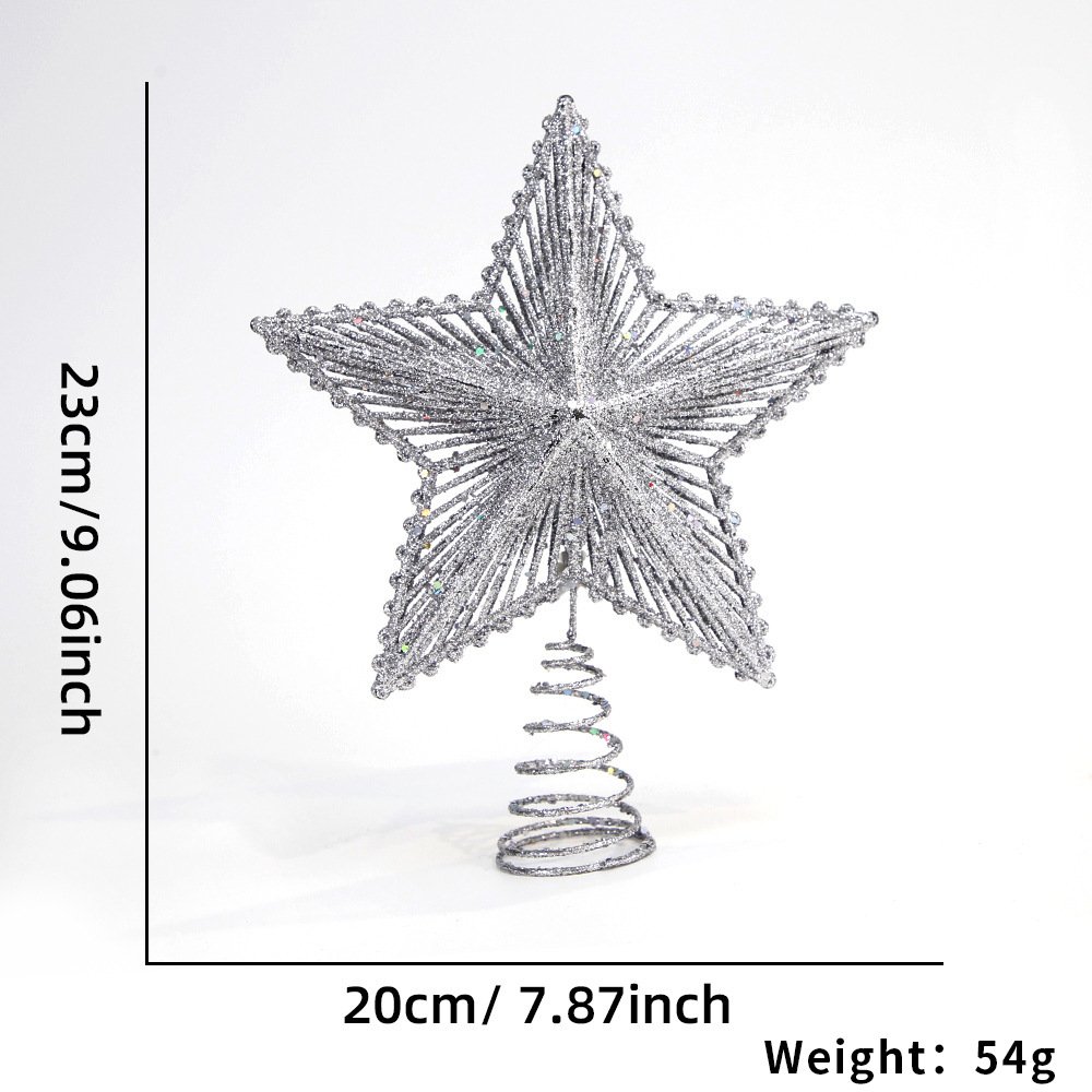 Cross-border new Christmas tree top five-pointed star hollowed-out radiating three-dimensional star tree top scene decoration Christmas ornaments - Image 5