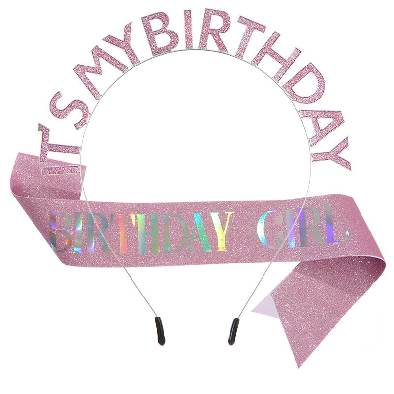 European and American Fashion "IT'S MY BIRTHDAY" Crown Sash Set, Sash, Shimmering Belt, Party Headwear Decoration - Image 18