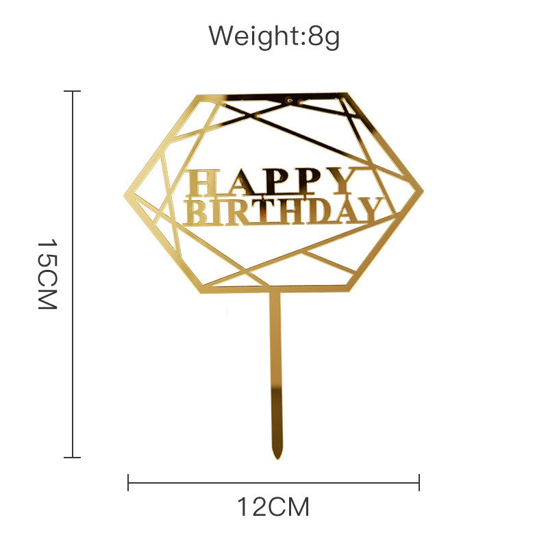 Cross-border "Happy Birthday" acrylic cake toppers, happy birthday party baking cake decorations - Image 14