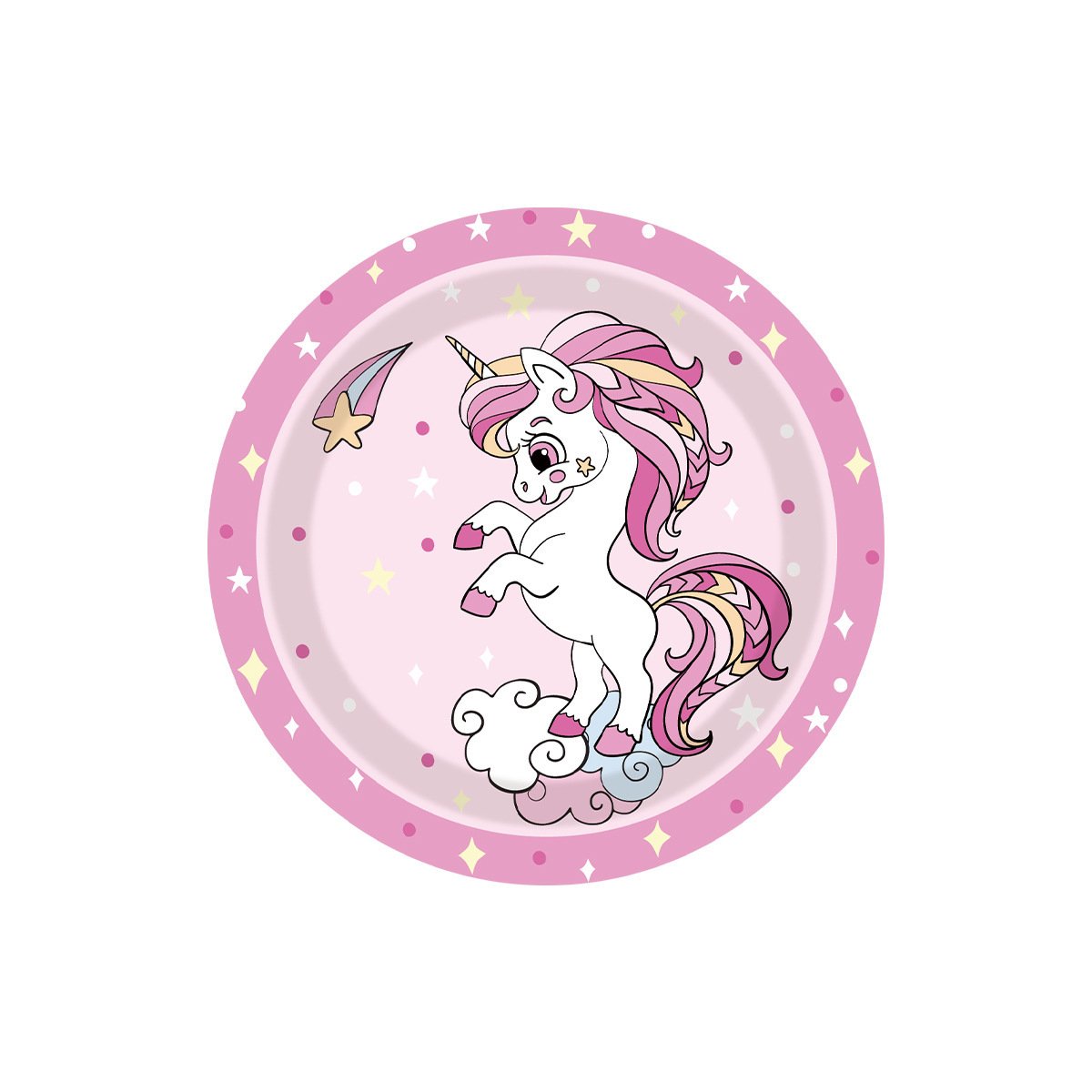 New unicorn-themed birthday party decoration supplies: disposable paper cups, paper plates, paper napkins, tablecloths, and tableware sets - Image 13
