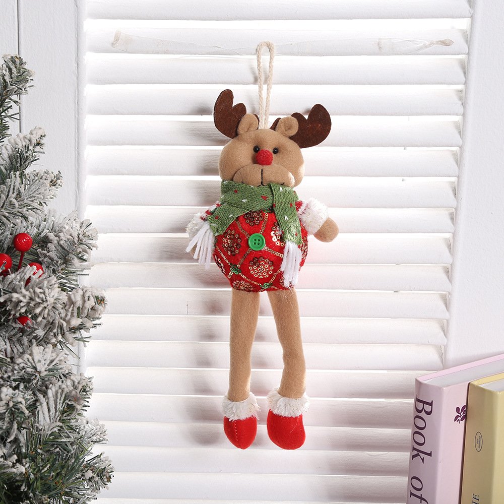 Christmas Ornament Long-Legged Santa Claus Hanging Decor - Festive Prop for Xmas Tree, Cute Plush Fabric Decoration - Image 6