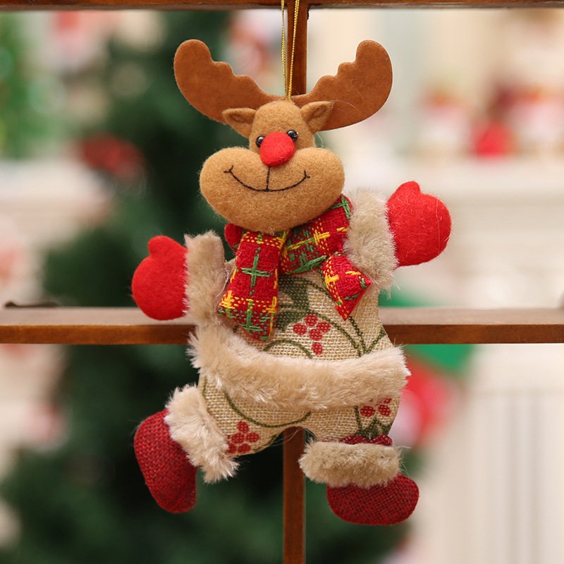 Christmas Tree Accessories Small Christmas Dolls (Dancing Old Man, Snowman, Deer, Bear), Cloth Dolls, Small Hanging Ornaments, Gifts - Image 4