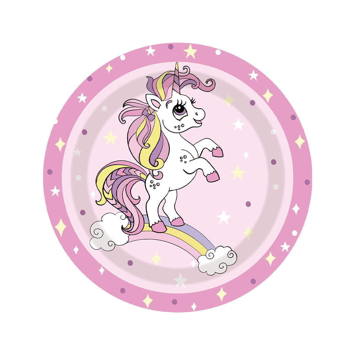 New unicorn-themed birthday party decoration supplies: disposable paper cups, paper plates, paper napkins, tablecloths, and tableware sets - Image 14