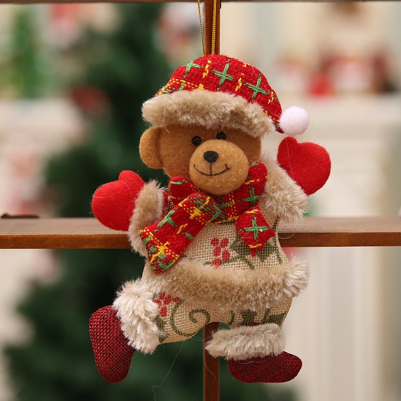 Christmas Tree Accessories Small Christmas Dolls (Dancing Old Man, Snowman, Deer, Bear), Cloth Dolls, Small Hanging Ornaments, Gifts - Image 5