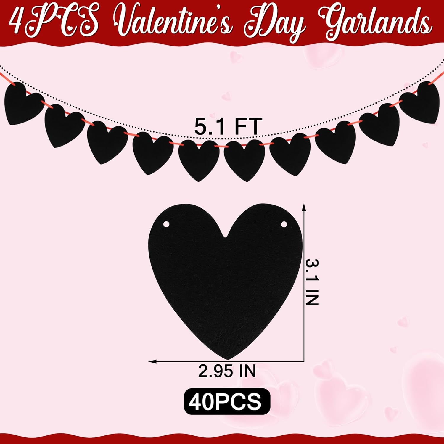 Cross-border Happy Valentine's Day banner, proposal party decoration, anniversary, wedding, heart-shaped pull flower wreath, adjustable - Image 19
