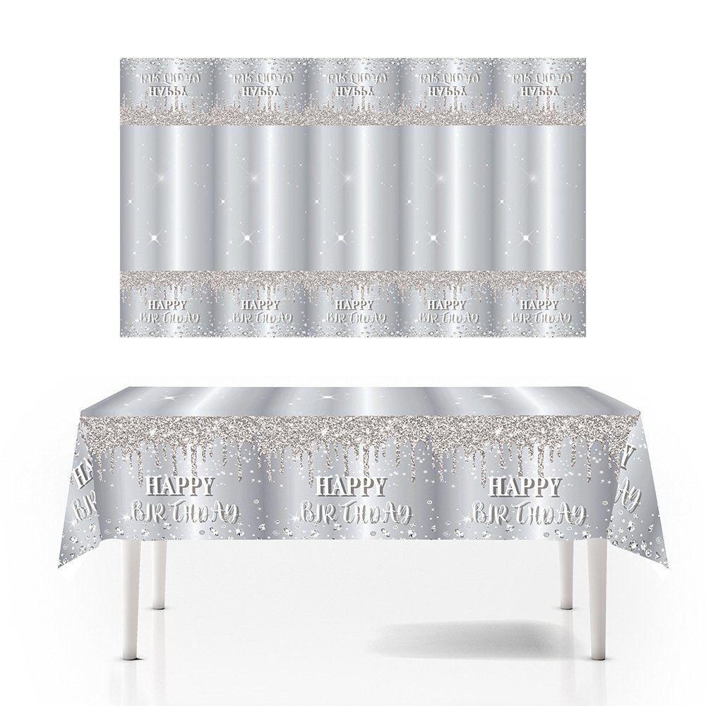 New Style Silver Diamond Shining "Happy Birthday" Decorative Disposable Tableware, Paper Cups, Paper Towels and Party Supplies - Image 9