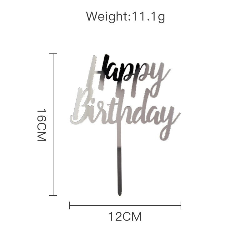 Cross-border "Happy Birthday" acrylic cake toppers, happy birthday party baking cake decorations - Image 6