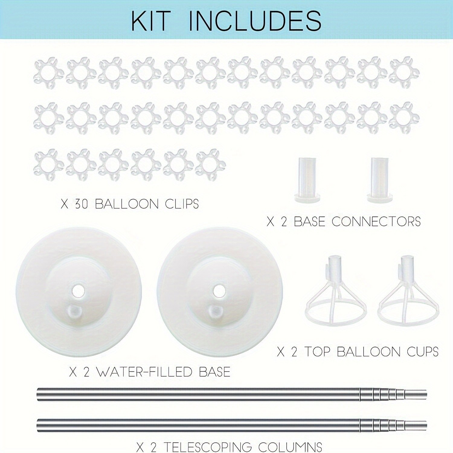 Cross-border balloon column frame set with adjustable balloon arch support and base, suitable for birthday party decorations and weddings. - Image 3