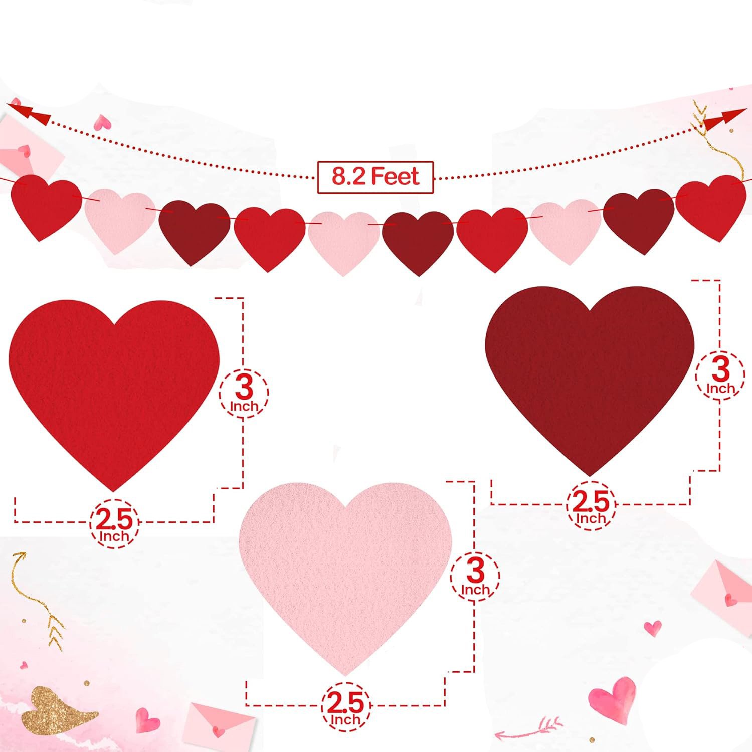 Cross-border Happy Valentine's Day banner, proposal party decoration, anniversary, wedding, heart-shaped pull flower wreath, adjustable - Image 3