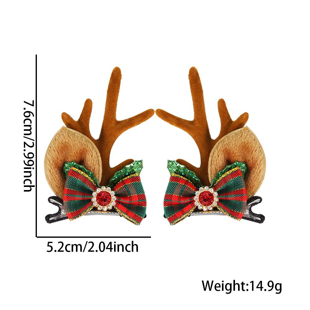 Christmas hairpins, flocked antler hair clips, cute cartoon bell reindeer duckbill clips for children, Christmas accessories for girls - Image 14