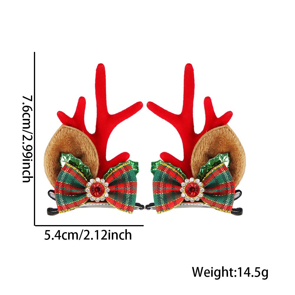 Christmas hairpins, flocked antler hair clips, cute cartoon bell reindeer duckbill clips for children, Christmas accessories for girls - Image 15