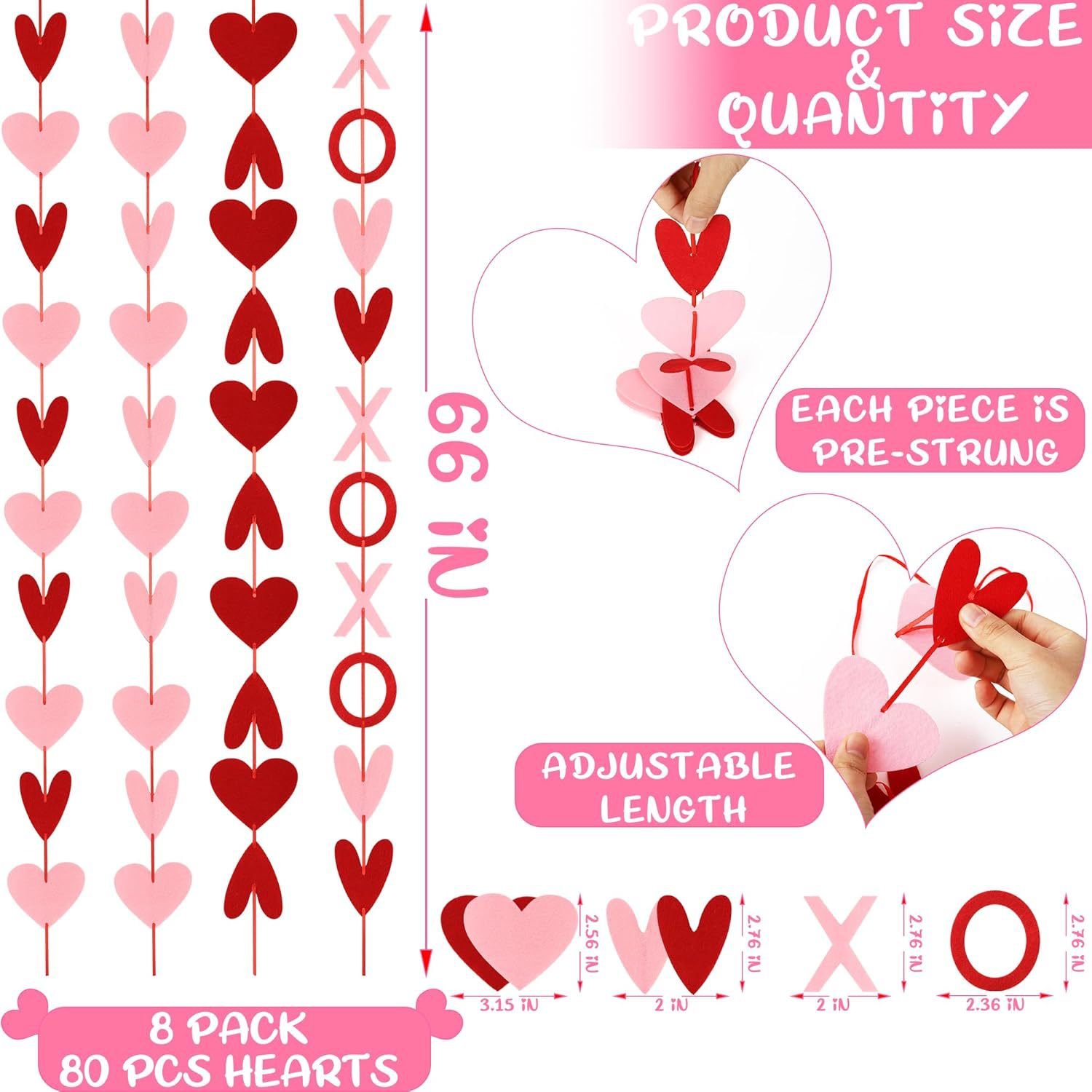 Cross-border Happy Valentine's Day banner, proposal party decoration, anniversary, wedding, heart-shaped pull flower wreath, adjustable - Image 9