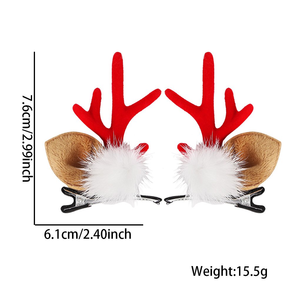 Christmas hairpins, flocked antler hair clips, cute cartoon bell reindeer duckbill clips for children, Christmas accessories for girls - Image 17