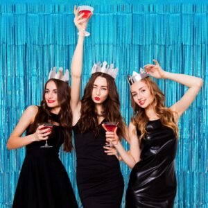 Laser Tassel Curtain with Ripple and Raindrop Patterns - Decorations for Wedding, Birthday, Live Streaming Backdrop, Annual Meeting and Party