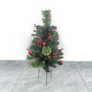 Best - selling Christmas Outdoor Yard & Beach Decorations Pine Needle & PVC Ground - Stake Mini Christmas Trees with String Lights