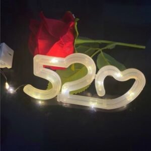LED light-up letter lights (love, 520, 1314, Happy Birthday) - decorative lights for confession bouquets, cake gift boxes
