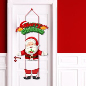 Christmas - Themed Paper Door Hangers Multiple Styles, Cartoon Santa Claus Decor for Party Scene Setup
