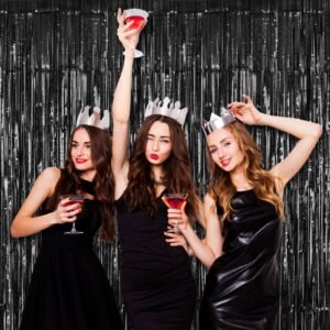 Laser Tassel Curtain with Ripple and Raindrop Patterns - Decorations for Wedding, Birthday, Live Streaming Backdrop, Annual Meeting and Party