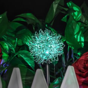 Solar-powered dandelion ground-inserted lights, LED wire ball garden lawn lights, outdoor courtyard reed lights, exclusively for cross-border supply.