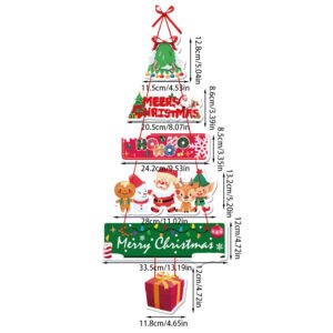 Christmas - Themed Paper Door Hangers Multiple Styles, Cartoon Santa Claus Decor for Party Scene Setup
