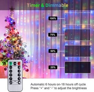 LED copper wire light curtain string lights, USB remote control, 33 with hooks, for Christmas, wedding, and bedroom decoration