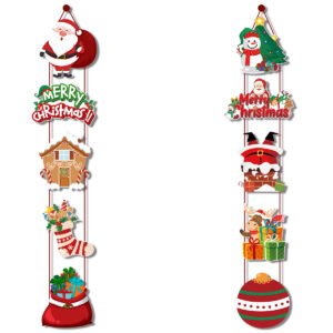 Christmas - Themed Paper Door Hangers Multiple Styles, Cartoon Santa Claus Decor for Party Scene Setup