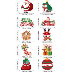 Christmas - Themed Paper Door Hangers Multiple Styles, Cartoon Santa Claus Decor for Party Scene Setup
