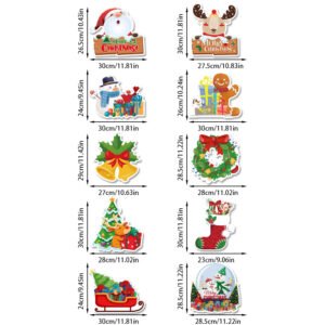 Christmas - Themed Paper Door Hangers Multiple Styles, Cartoon Santa Claus Decor for Party Scene Setup