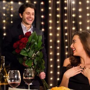 LED copper wire light curtain string lights, USB remote control, 33 with hooks, for Christmas, wedding, and bedroom decoration