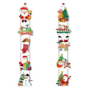 Christmas - Themed Paper Door Hangers Multiple Styles, Cartoon Santa Claus Decor for Party Scene Setup