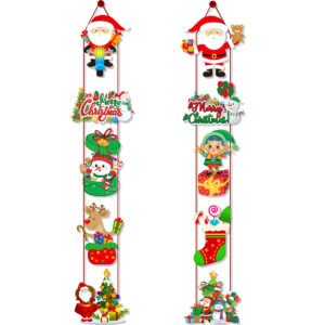 Christmas - Themed Paper Door Hangers Multiple Styles, Cartoon Santa Claus Decor for Party Scene Setup