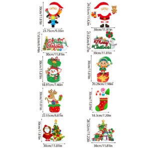 Christmas - Themed Paper Door Hangers Multiple Styles, Cartoon Santa Claus Decor for Party Scene Setup