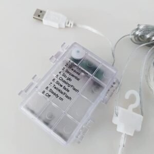 LED copper wire light curtain string lights, USB remote control, 33 with hooks, for Christmas, wedding, and bedroom decoration