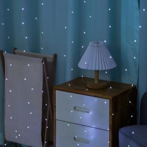 LED copper wire light curtain string lights, USB remote control, 33 with hooks, for Christmas, wedding, and bedroom decoration
