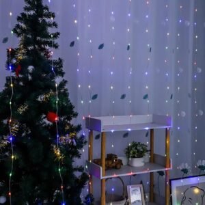 LED copper wire light curtain string lights, USB remote control, 33 with hooks, for Christmas, wedding, and bedroom decoration