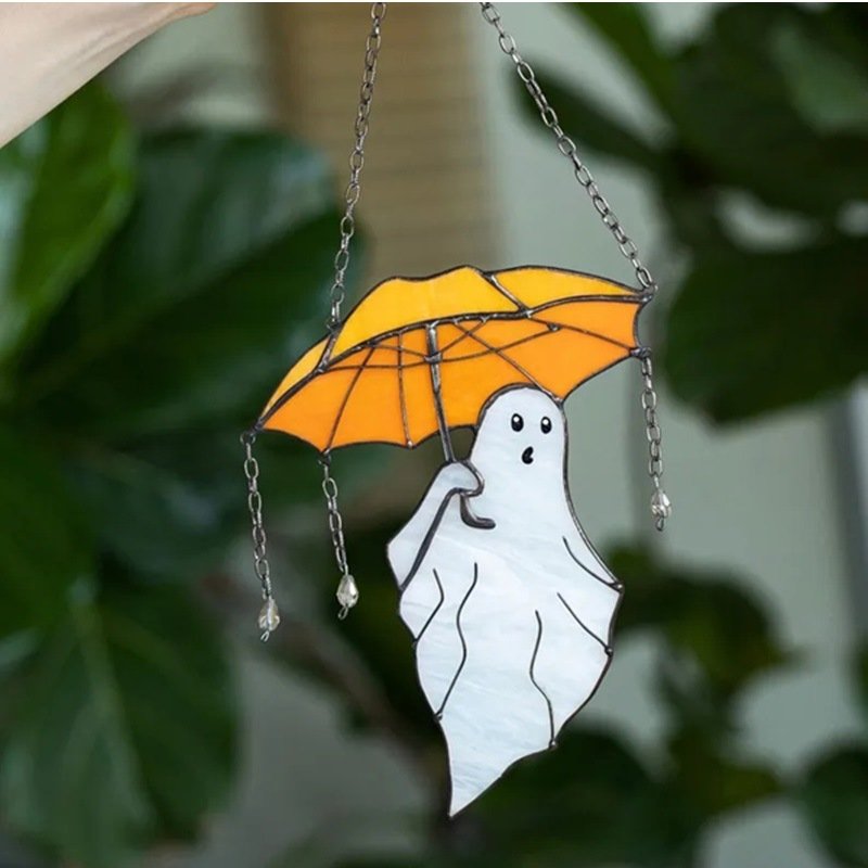 Adorable Ghost with Umbrella Hanging Decor