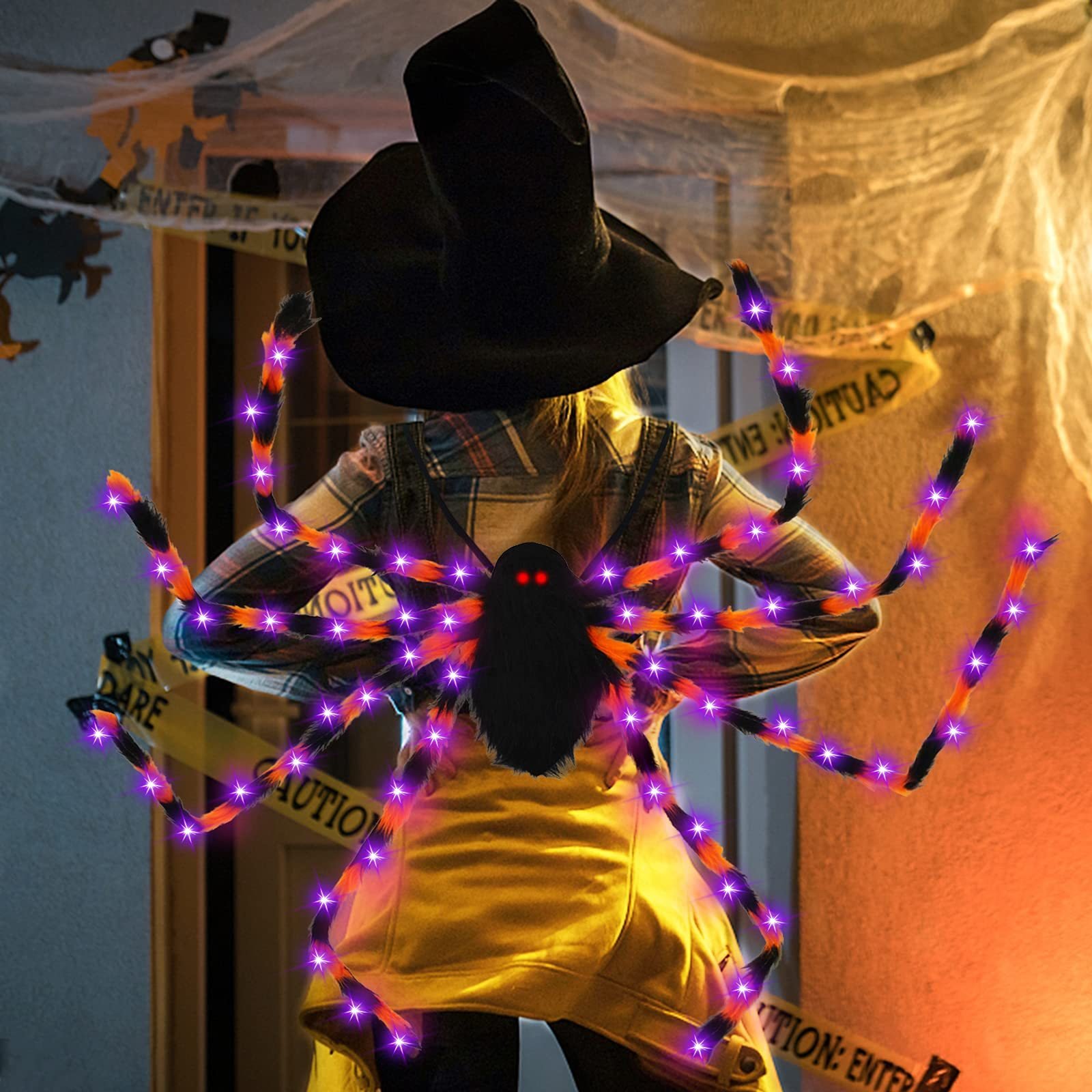 LED Light Up Halloween Spider Backpack