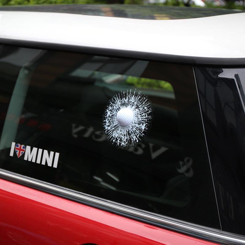 3D Golf Ball Broken Glass Sticker