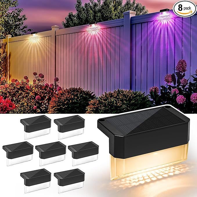 4 Pack - Dazzling Solar-Powered LED Fence Light with 2 Modes