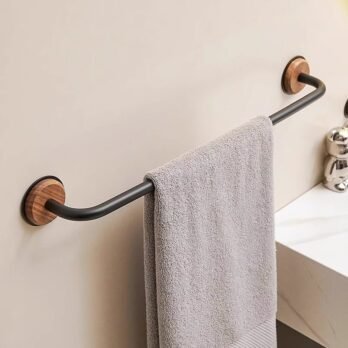 No drilling, Nail free, Adhesive - Solid Wood Bathroom Towel Rack